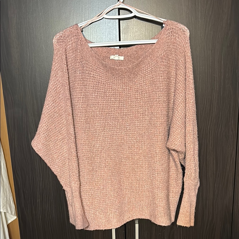 Maurices Pink Crew Neck Sweater Oversized Cozy Knit